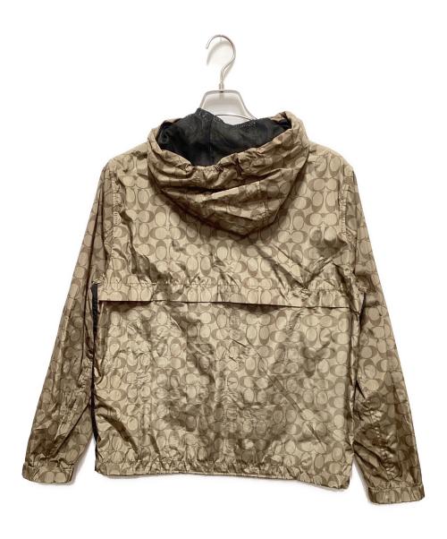 COACH（コーチ）COACH (コーチ) シグネチャーウインドブレーカー ブラック×ベージュ サイズ:Sの古着・服飾アイテム