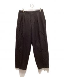 Y's for men（ワイズフォーメン）の古着「リネン混ワイドパンツ」｜ブラウン