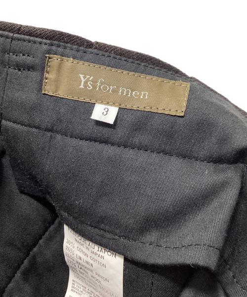 Y's for men（ワイズフォーメン）Y'S for men (ワイズフォーメン) リネン混ワイドパンツ ブラウン サイズ:3の古着・服飾アイテム