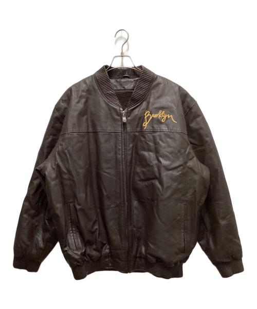 BROOKLYN BOMBER（ブルックリン ボンバー）BROOKLYN BOMBER (ブルックリン ボンバー) レザーブルゾン ブラウン サイズ:2XLの古着・服飾アイテム