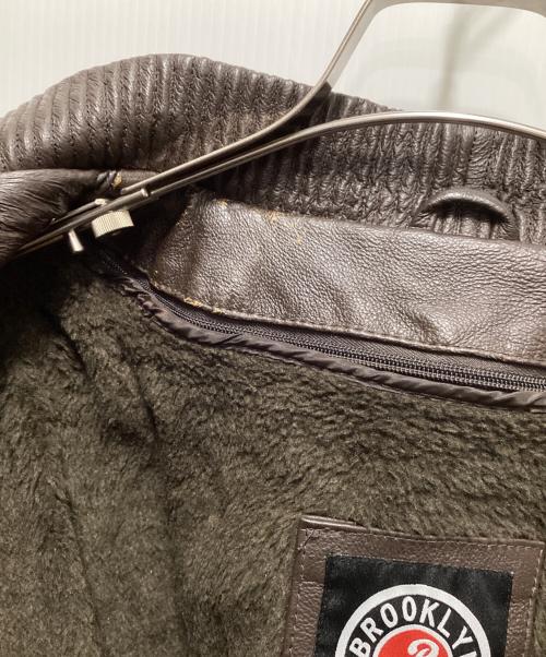 BROOKLYN BOMBER（ブルックリン ボンバー）BROOKLYN BOMBER (ブルックリン ボンバー) レザーブルゾン ブラウン サイズ:2XLの古着・服飾アイテム