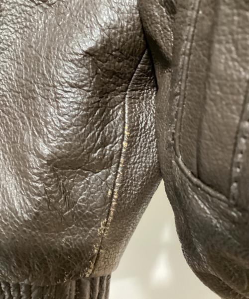 BROOKLYN BOMBER（ブルックリン ボンバー）BROOKLYN BOMBER (ブルックリン ボンバー) レザーブルゾン ブラウン サイズ:2XLの古着・服飾アイテム