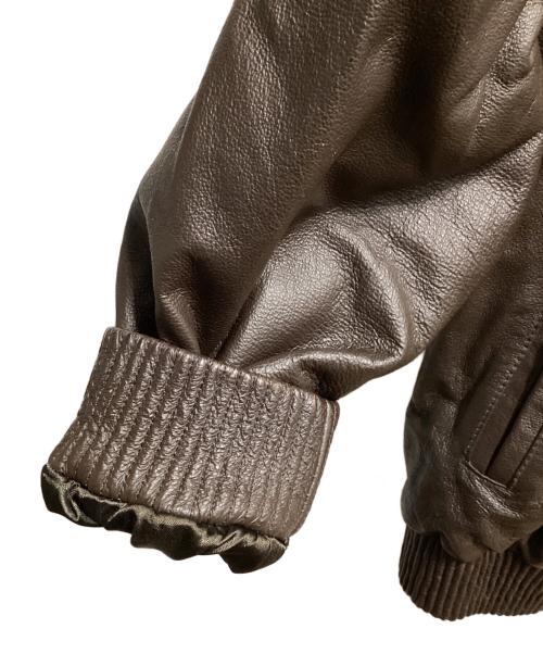 BROOKLYN BOMBER（ブルックリン ボンバー）BROOKLYN BOMBER (ブルックリン ボンバー) レザーブルゾン ブラウン サイズ:2XLの古着・服飾アイテム