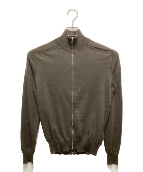 LOUIS VUITTON（ルイ ヴィトン）LOUIS VUITTON (ルイ ヴィトン) ジップアップカシミヤニット カーキ サイズ:XSの古着・服飾アイテム