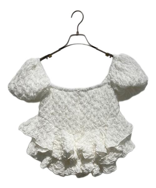 acka（エーシーケーエー）acka (エーシーケーエー) ノースリーブブラウス ホワイト サイズ:FREEの古着・服飾アイテム