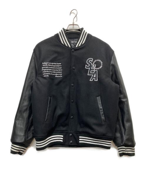 WIND AND SEA（ウィンダンシー）WIND AND SEA (ウィンダンシー) ロゴワッペン バーシティ ジャケット ブラック サイズ:XLの古着・服飾アイテム