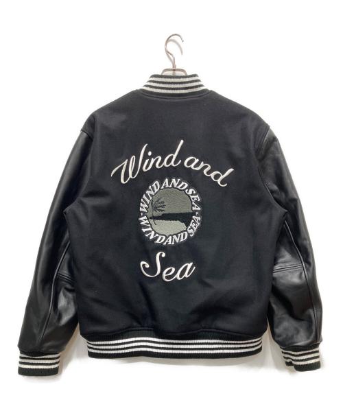 WIND AND SEA（ウィンダンシー）WIND AND SEA (ウィンダンシー) ロゴワッペン バーシティ ジャケット ブラック サイズ:XLの古着・服飾アイテム