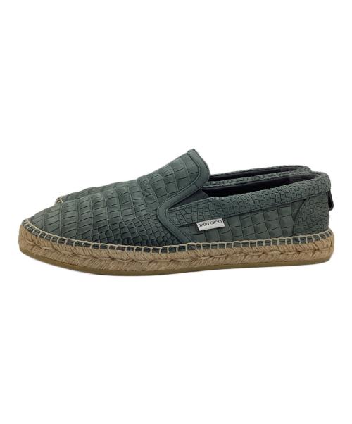JIMMY CHOO（ジミーチュウ）JIMMY CHOO (ジミーチュウ) クロコ型押しエスパドリーユ グリーン サイズ:42の古着・服飾アイテム