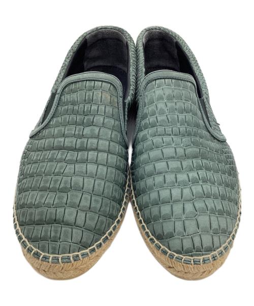 JIMMY CHOO（ジミーチュウ）JIMMY CHOO (ジミーチュウ) クロコ型押しエスパドリーユ グリーン サイズ:42の古着・服飾アイテム