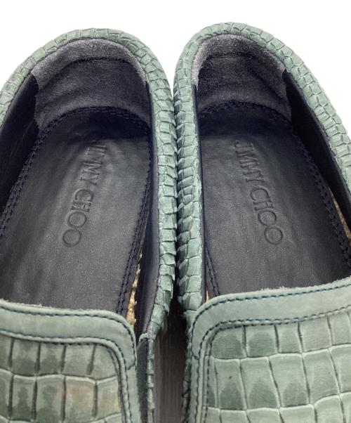 JIMMY CHOO（ジミーチュウ）JIMMY CHOO (ジミーチュウ) クロコ型押しエスパドリーユ グリーン サイズ:42の古着・服飾アイテム