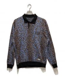 WACKO MARIA（ワコマリア）の古着「LEOPARD KNIT POLO SHIRT」｜ブラック×ブルー