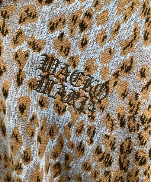 WACKO MARIA（ワコマリア）WACKO MARIA (ワコマリア) LEOPARD KNIT POLO SHIRT ブラック×ブルー サイズ:XLの古着・服飾アイテム