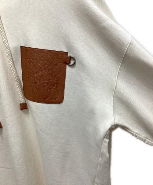 LOEWE（ロエベ）LOEWE (ロエベ) アナグラムレザーパッチフーディー アイボリー サイズ:ＸＬの古着・服飾アイテム