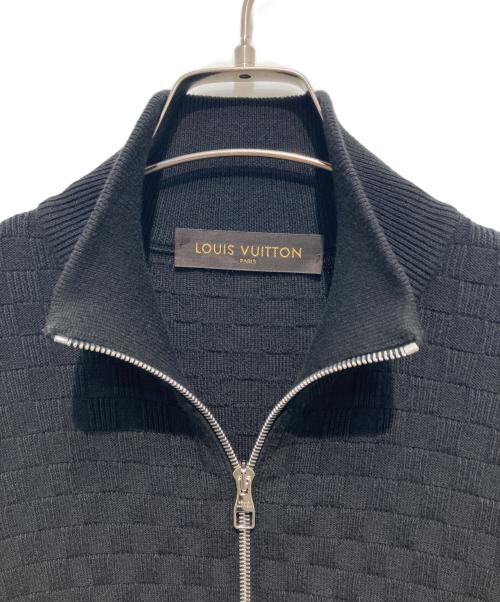 LOUIS VUITTON（ルイ ヴィトン）LOUIS VUITTON (ルイ ヴィトン) ダミエ コットンウール ZIP カーディガン ブラック サイズ:ＸＳの古着・服飾アイテム