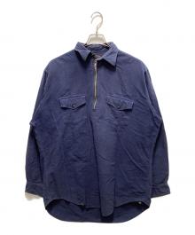 RRL（ダブルアールエル）の古着「ハーフジップシャツ」｜ネイビー