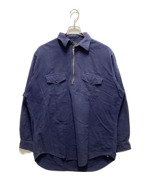 RRL（ダブルアールエル）RRL (ダブルアールエル) ハーフジップシャツ ネイビー サイズ:Ｌの古着・服飾アイテム