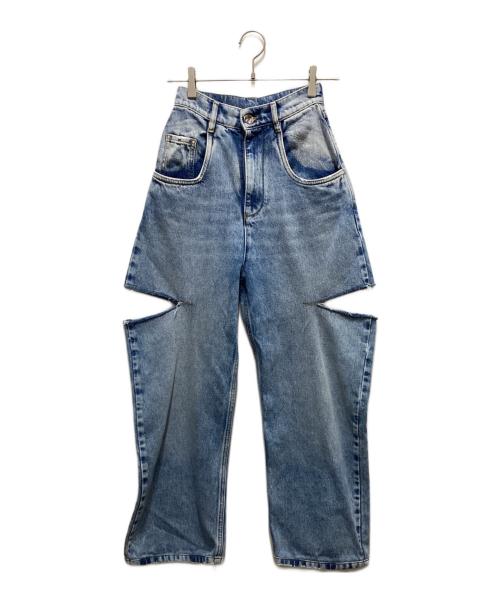 Maison Margiela（メゾンマルジェラ）Maison Margiela (メゾンマルジェラ) SLASH DETAIL DENIM PANTS インディゴ サイズ:36の古着・服飾アイテム