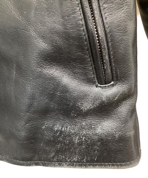 HORN WORKS（ホーンワークス）HORN WORKS (ホーンワークス) バッファローレザーシングルライダースジャケット ブラック サイズ:Mの古着・服飾アイテム