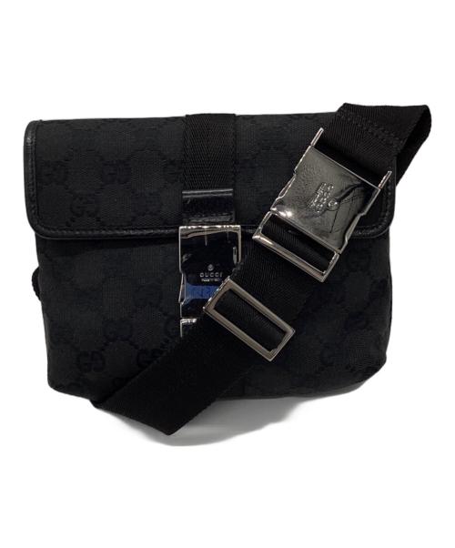 GUCCI（グッチ）GUCCI (グッチ) GG キャンバス ショルダーポーチ ブラックの古着・服飾アイテム
