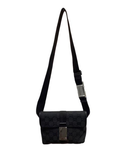 GUCCI（グッチ）GUCCI (グッチ) GG キャンバス ショルダーポーチ ブラックの古着・服飾アイテム