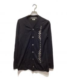 COMME des GARCONS HOMME PLUS（コムデギャルソンオムプリュス）の古着「スタッズニットカーディガン」｜ブラック