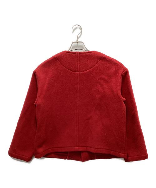 DANTON（ダントン）DANTON (ダントン) ウールカラーレスジャケット レッド サイズ:36の古着・服飾アイテム