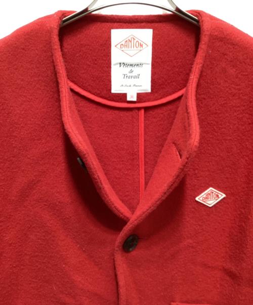 DANTON（ダントン）DANTON (ダントン) ウールカラーレスジャケット レッド サイズ:36の古着・服飾アイテム