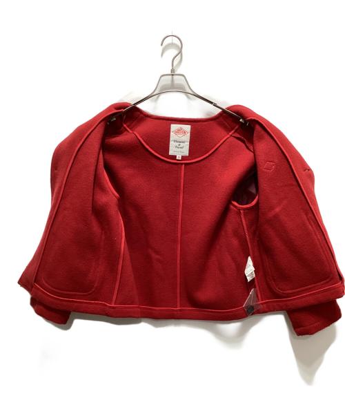 DANTON（ダントン）DANTON (ダントン) ウールカラーレスジャケット レッド サイズ:36の古着・服飾アイテム