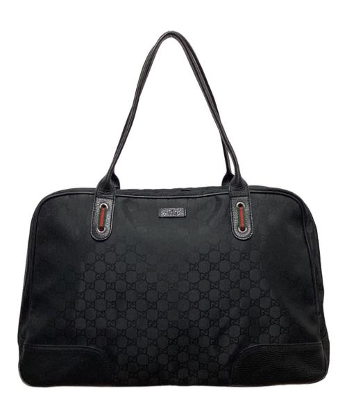 GUCCI（グッチ）GUCCI (グッチ) GGナイロンボストンバッグ ブラックの古着・服飾アイテム