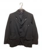 COMME des GARCONS HOMME DEUXコムデギャルソン オム ドゥ）の古着「ポリ縮絨スナップボタンストライプテーラードジャケット」｜ブラック