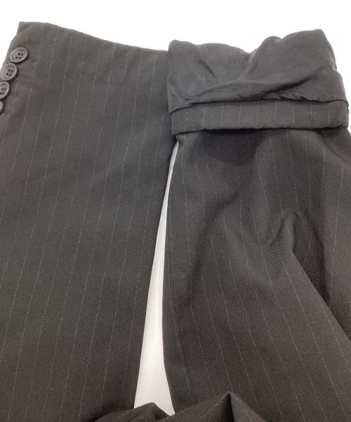 COMME des GARCONS HOMME DEUX（コムデギャルソン オム ドゥ）COMME des GARCONS HOMME DEUX (コムデギャルソン オム ドゥ) ポリ縮絨スナップボタンストライプテーラードジャケット ブラック サイズ:Sの古着・服飾アイテム