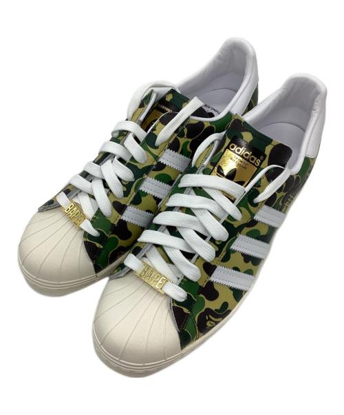 adidas（アディダス）adidas (アディダス) A BATHING APE (アベイシングエイプ) SUPERSTAR 80s BAPE グリーン サイズ:28㎝ 未使用品の古着・服飾アイテム