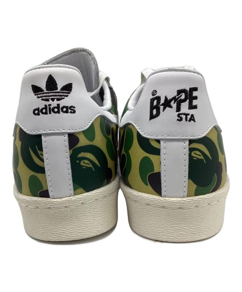 adidas（アディダス）adidas (アディダス) A BATHING APE (アベイシングエイプ) SUPERSTAR 80s BAPE グリーン サイズ:28㎝ 未使用品の古着・服飾アイテム