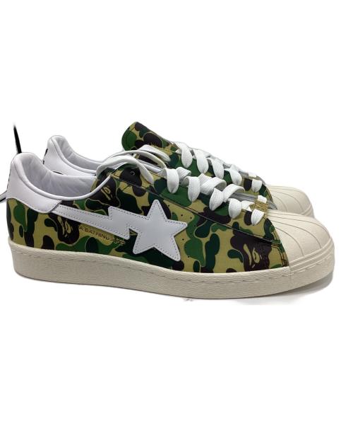 adidas（アディダス）adidas (アディダス) A BATHING APE (アベイシングエイプ) SUPERSTAR 80s BAPE グリーン サイズ:28㎝ 未使用品の古着・服飾アイテム