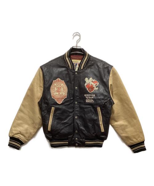 AVIREX（アヴィレックス）AVIREX (アヴィレックス) 90`sレザースタジャン ブラウン サイズ:Mの古着・服飾アイテム