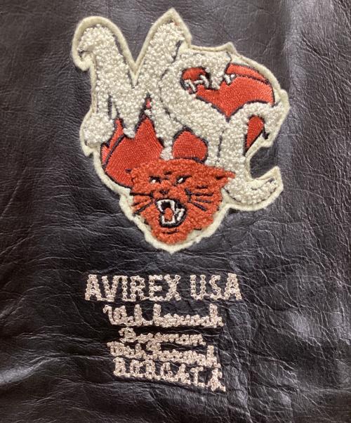 AVIREX（アヴィレックス）AVIREX (アヴィレックス) 90`sレザースタジャン ブラウン サイズ:Mの古着・服飾アイテム