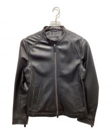 BURBERRY BLACK LABEL（バーバリーブラックレーベル）の古着「シングルライダースジャケット」｜ブラック