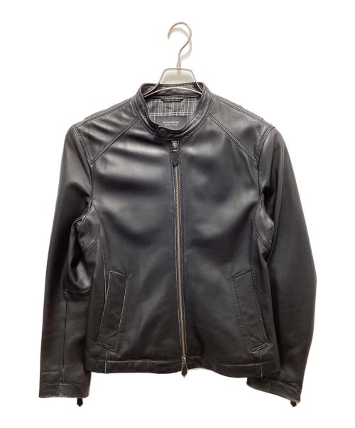BURBERRY BLACK LABEL（バーバリーブラックレーベル）BURBERRY BLACK LABEL (バーバリーブラックレーベル) シングルライダースジャケット ブラック サイズ:Lの古着・服飾アイテム
