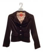 Vivienne Westwood RED LABELヴィヴィアンウエストウッドレッドレーベル）の古着「ベロアテーラードジャケット」｜ブラウン