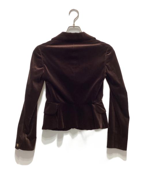 Vivienne Westwood RED LABEL（ヴィヴィアンウエストウッドレッドレーベル）Vivienne Westwood RED LABEL (ヴィヴィアンウエストウッドレッドレーベル) ベロアテーラードジャケット ブラウン サイズ:1の古着・服飾アイテム