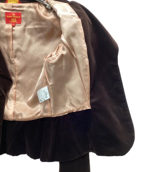 Vivienne Westwood RED LABEL（ヴィヴィアンウエストウッドレッドレーベル）Vivienne Westwood RED LABEL (ヴィヴィアンウエストウッドレッドレーベル) ベロアテーラードジャケット ブラウン サイズ:1の古着・服飾アイテム