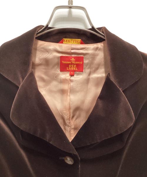 Vivienne Westwood RED LABEL（ヴィヴィアンウエストウッドレッドレーベル）Vivienne Westwood RED LABEL (ヴィヴィアンウエストウッドレッドレーベル) ベロアテーラードジャケット ブラウン サイズ:1の古着・服飾アイテム
