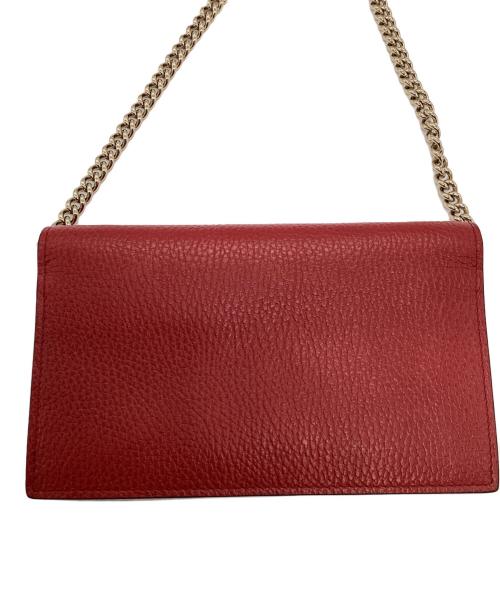 GUCCI（グッチ）GUCCI (グッチ) インターロッキングG チェーンショルダーウォレット レッドの古着・服飾アイテム