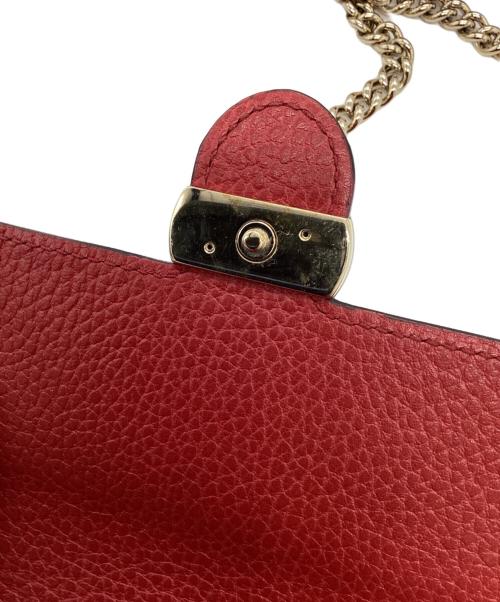 GUCCI（グッチ）GUCCI (グッチ) インターロッキングG チェーンショルダーウォレット レッドの古着・服飾アイテム