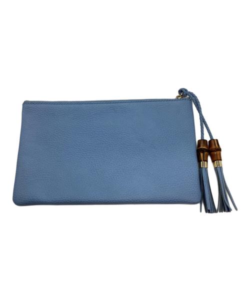 GUCCI（グッチ）GUCCI (グッチ) バンブー タッセル クラッチバッグ ブルーの古着・服飾アイテム