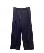 Graphpaperグラフペーパー）の古着「Scale Off Wool Wide Slacks」｜ネイビー