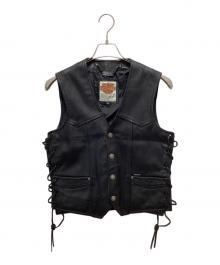 HARLEY-DAVIDSON（ハーレーダビッドソン）の古着「レザーベスト」｜ブラック