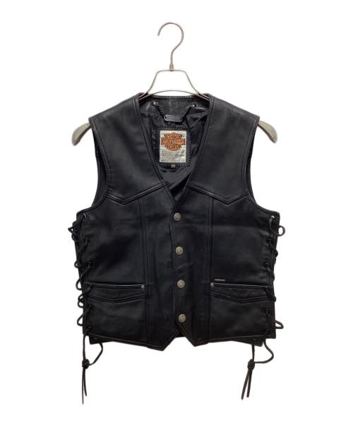 HARLEY-DAVIDSON（ハーレーダビッドソン）HARLEY-DAVIDSON (ハーレーダビッドソン) レザーベスト ブラック サイズ:38の古着・服飾アイテム