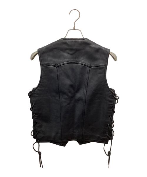 HARLEY-DAVIDSON（ハーレーダビッドソン）HARLEY-DAVIDSON (ハーレーダビッドソン) レザーベスト ブラック サイズ:38の古着・服飾アイテム