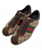 GUCCIグッチ）の古着「GGキャンバス シェリーライン ローカットスニーカー」」｜ベージュ